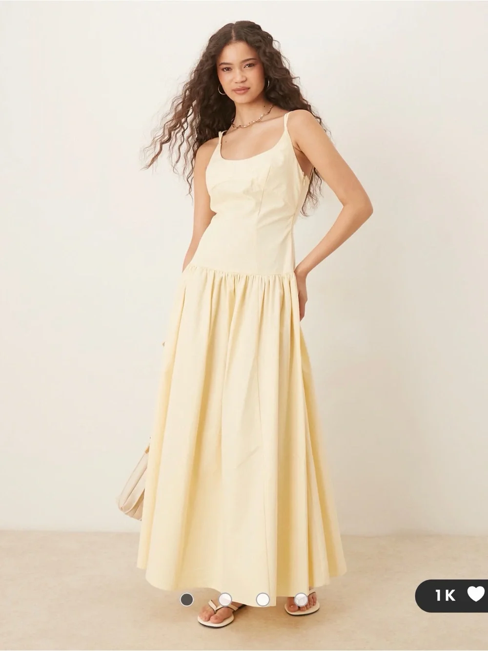 ASOS DESIGN premium strappy seam detail dropped waist midi dress 6 - Picture 1 of 3